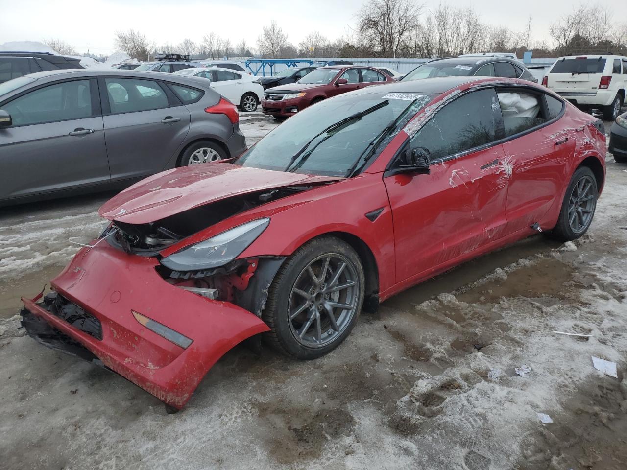 2022 Tesla Model 3, VIN 5YJ3E1EA0NF157719 — Опрокидывание