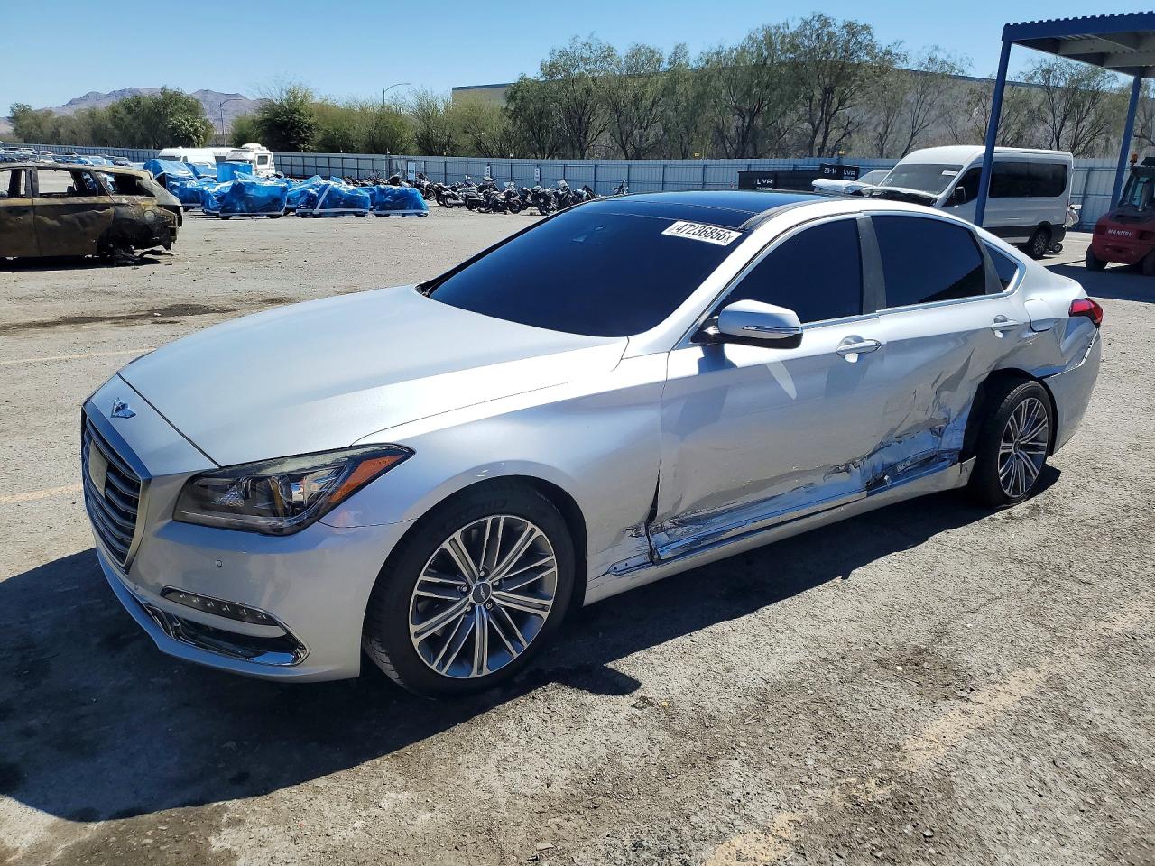 2018 Genesis G80 3.8L, VIN KMHGN4JE2JU230887 — Side
