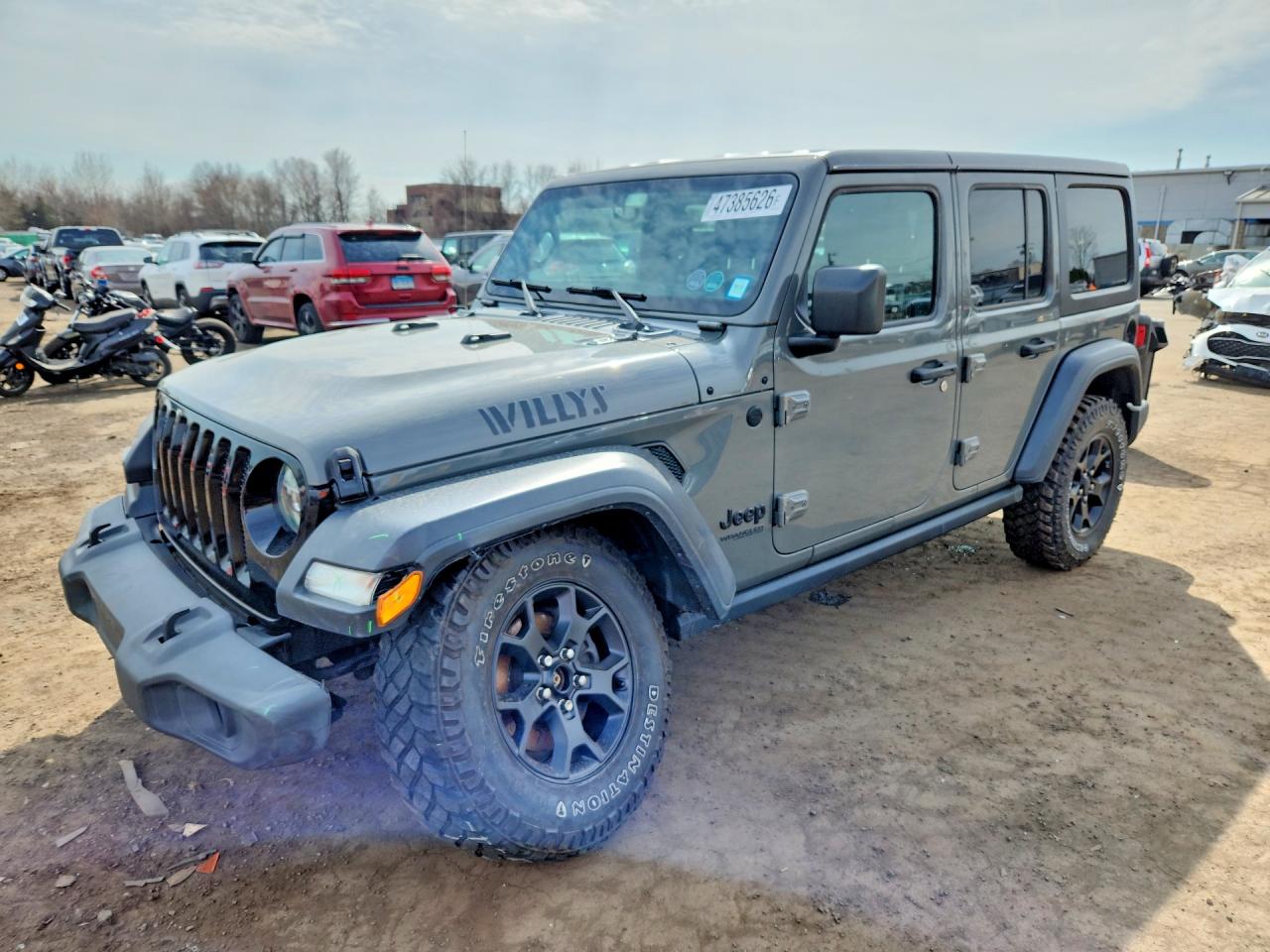 2020 Jeep Wrangler Unlimited Willys, VIN 1C4HJXDN9LW209222 — Повреждение рамы
