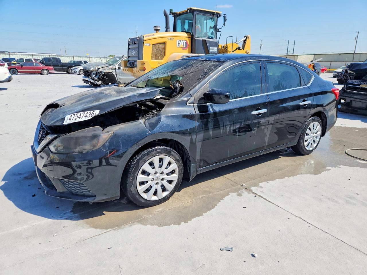 2019 Nissan Sentra S, VIN 3N1AB7AP7KY454583 — Engine fire