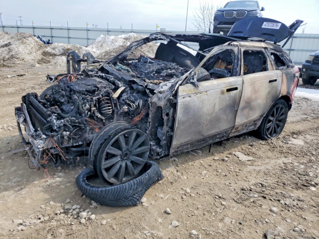 2020 Land Rover Range Rover Velar R-Dynamic S, VIN SALYK2EX0LA263675 — Engine fire