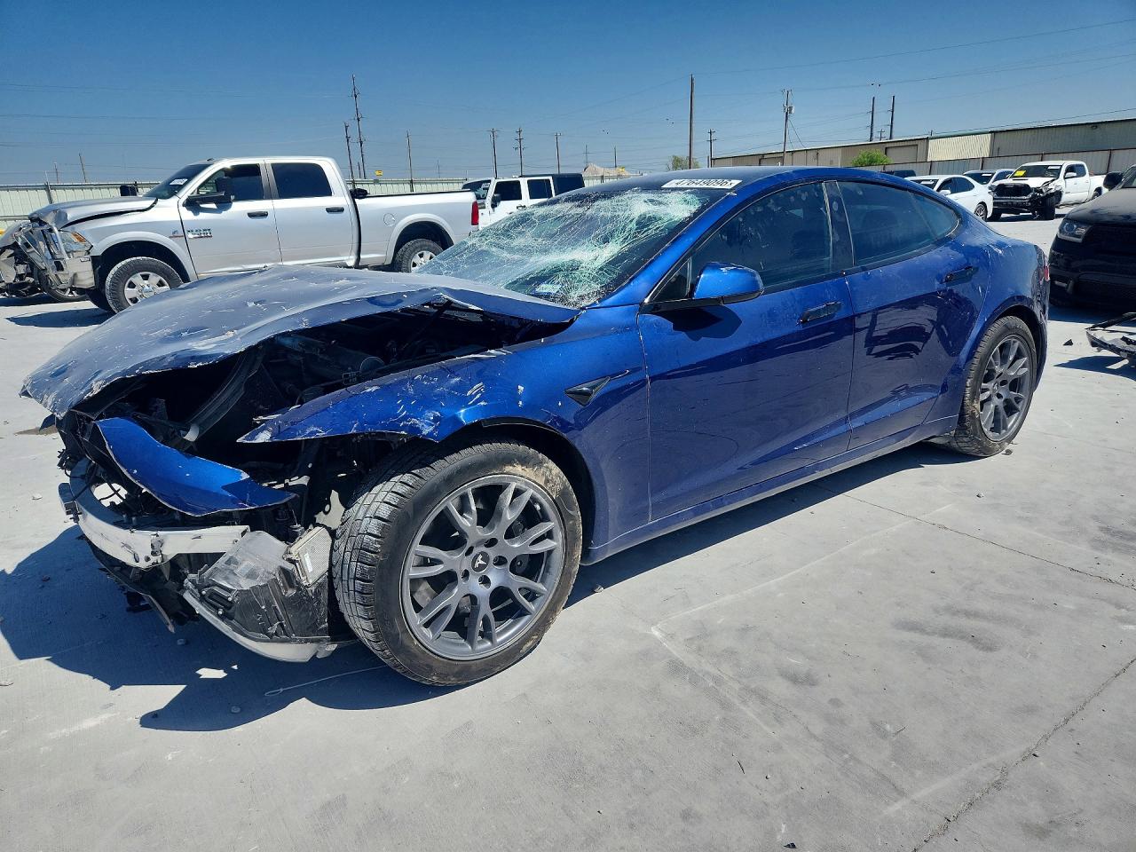 2021 Tesla Model S Plaid, VIN 5YJSA1E65MF430896 — Front end
