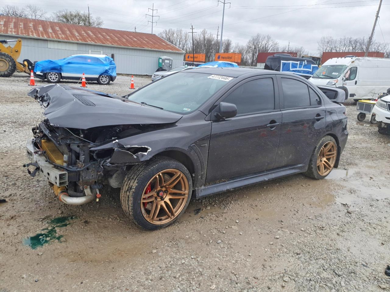 2012 Mitsubishi Lancer Evolution GSR, VIN JA32W8FV3CU008436 — Front end