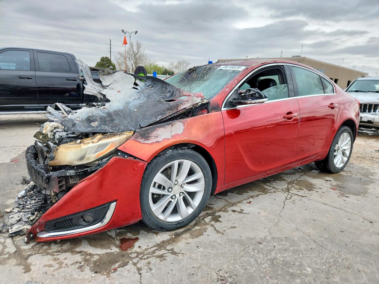 2015 Buick Regal Premium I, VIN 2G4GN5EX2F9122324 — Engine fire