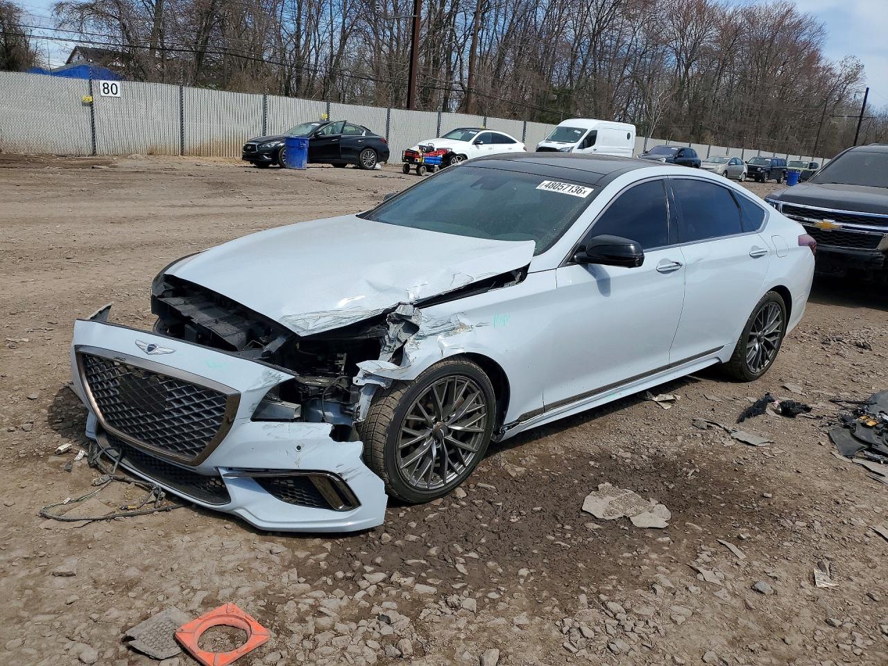 2018 Genesis G80 Sport, VIN KMHGN4JB9JU271734 — Front end
