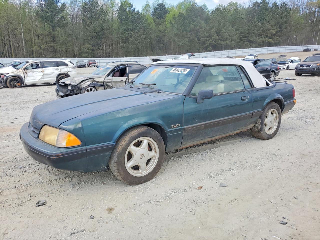 1991 Ford Mustang LX, VIN 1FACP44E3MF102827 — Water / flood