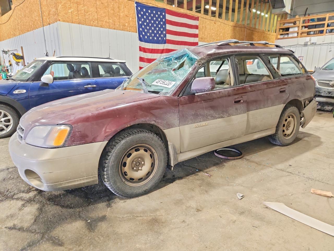 2000 Subaru Legacy Outback Limited, VIN 4S3BH6863Y7621443 — Frame damage