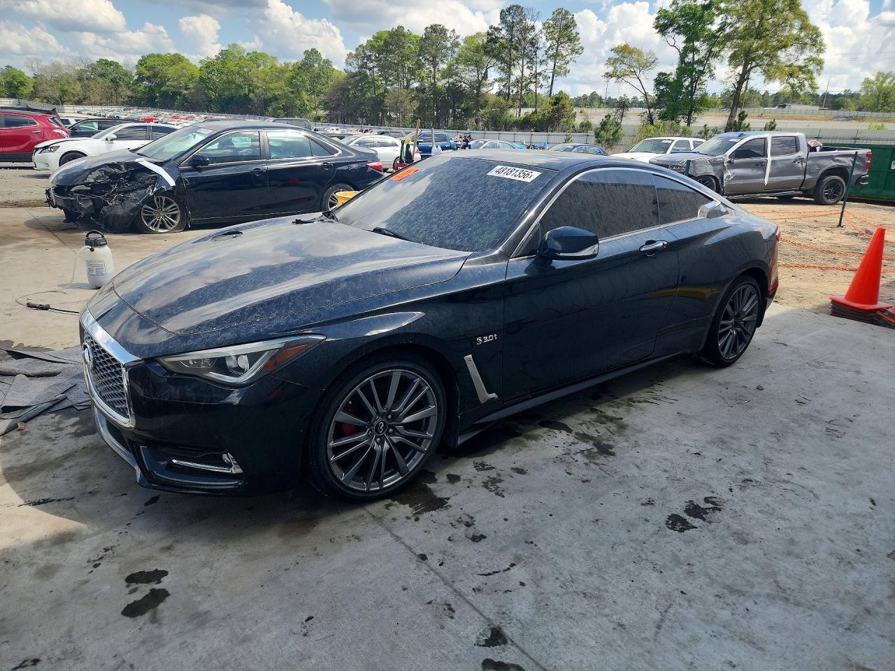 2017 Infiniti Q60 Red Sport 400, VIN JN1FV7ELXHM701966 — Engine fire