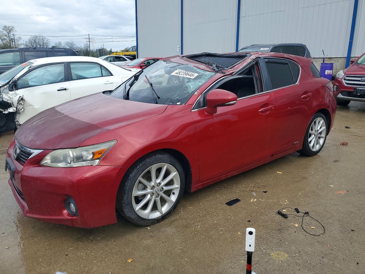2012 Lexus CT 200h Premium, VIN JTHKD5BH7C2076819 — Крыша