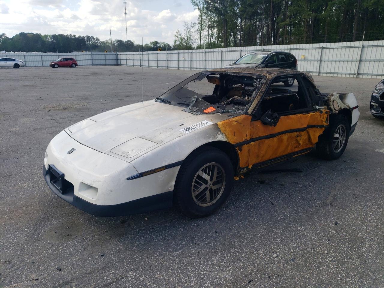 1986 Pontiac Fiero, VIN 1G2PF37R9GP271356 — Engine fire