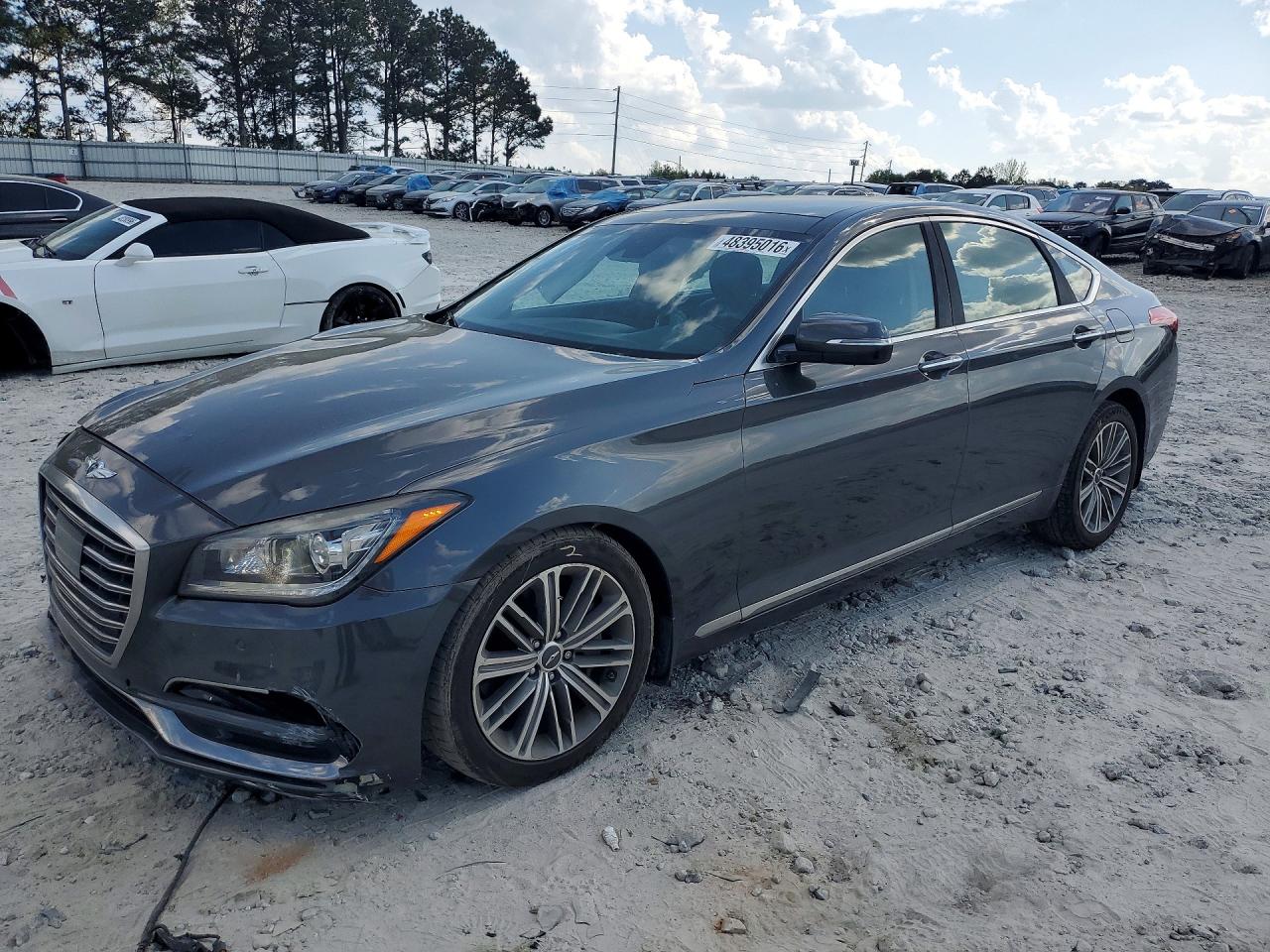 2018 Genesis G80 3.8L, VIN KMHGN4JE6JU256778 — Front end