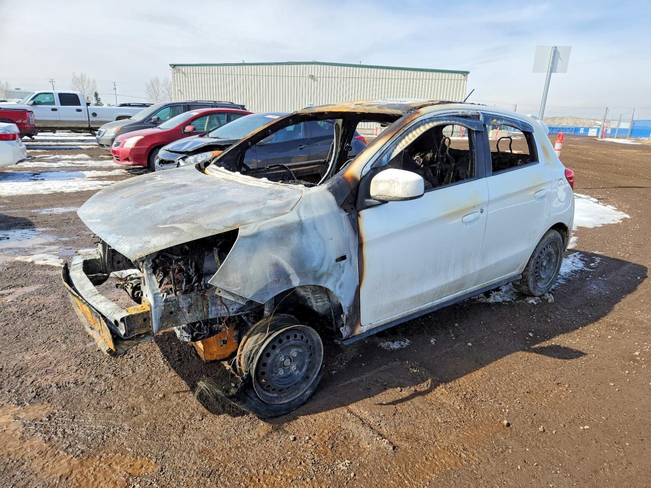 2018 Mitsubishi Mirage ES, VIN ML32A3HJ7JH003942 — Пожар