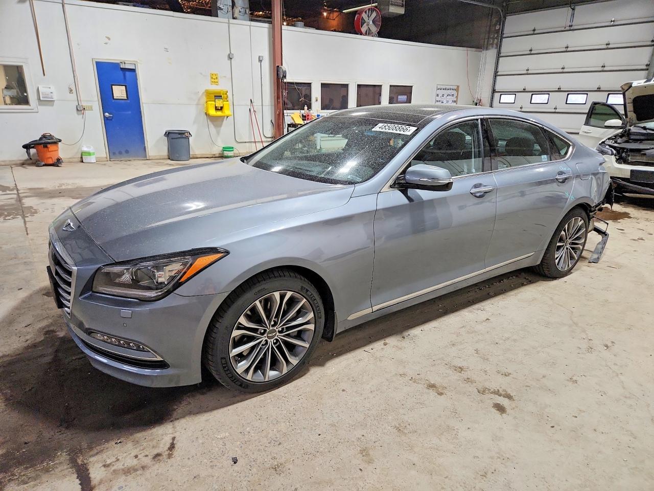 2016 Hyundai Genesis 3.8L, VIN KMHGN4JEXGU144011 — Зад