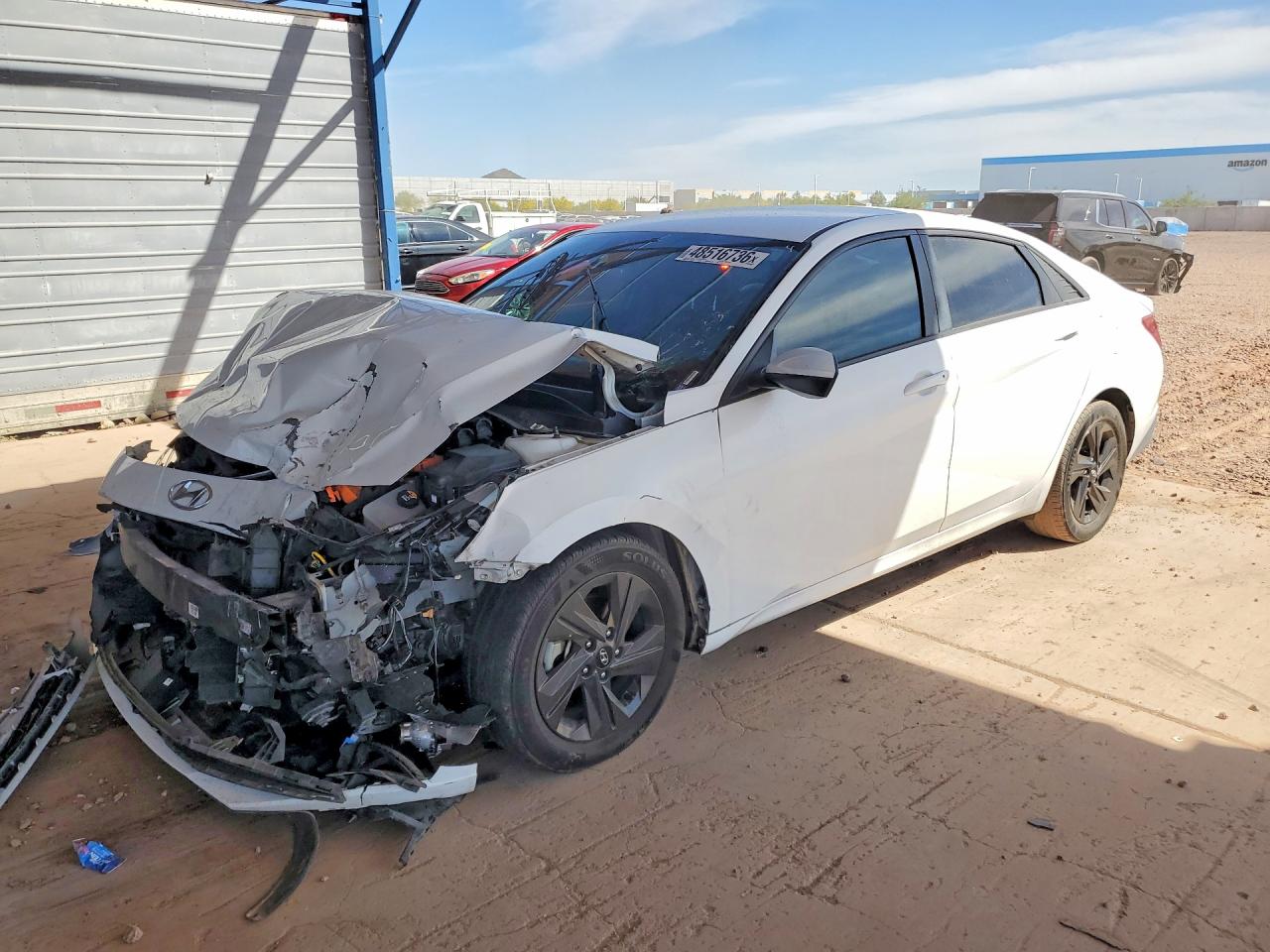 2021 Hyundai Elantra Blue, VIN KMHLM4AJXMU012201 — Front end
