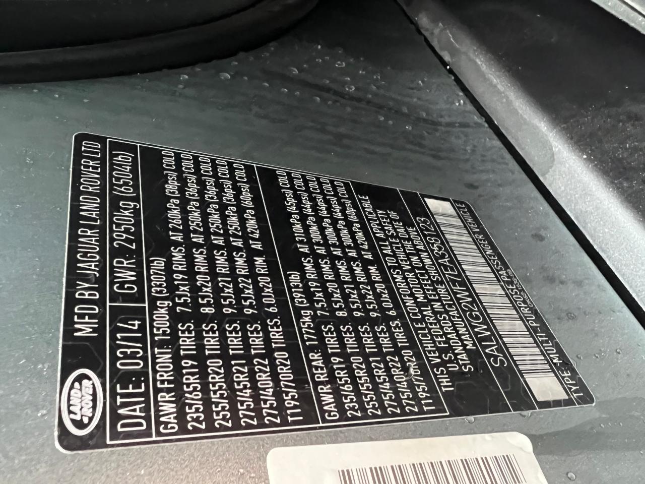 2014 Land Rover Range Rover Sport SE, VIN SALWG2WF7EA358123 — Normal wear