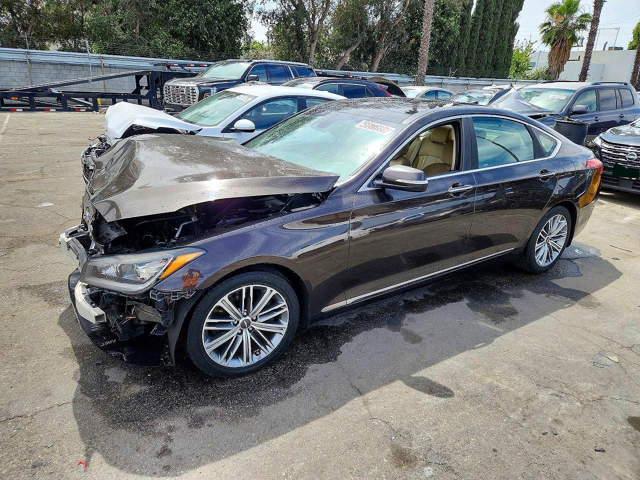 2018 Genesis G80 3.8L, VIN KMHGN4JE0JU226983 — Front end