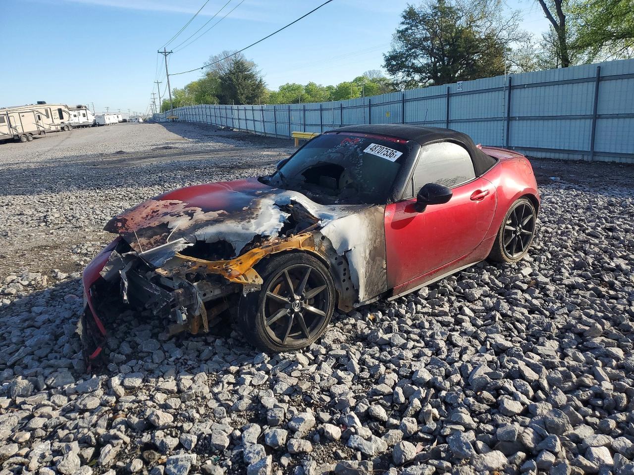 2016 Mazda MX-5 Miata Club, VIN JM1NDAC79G0117045 — Engine fire
