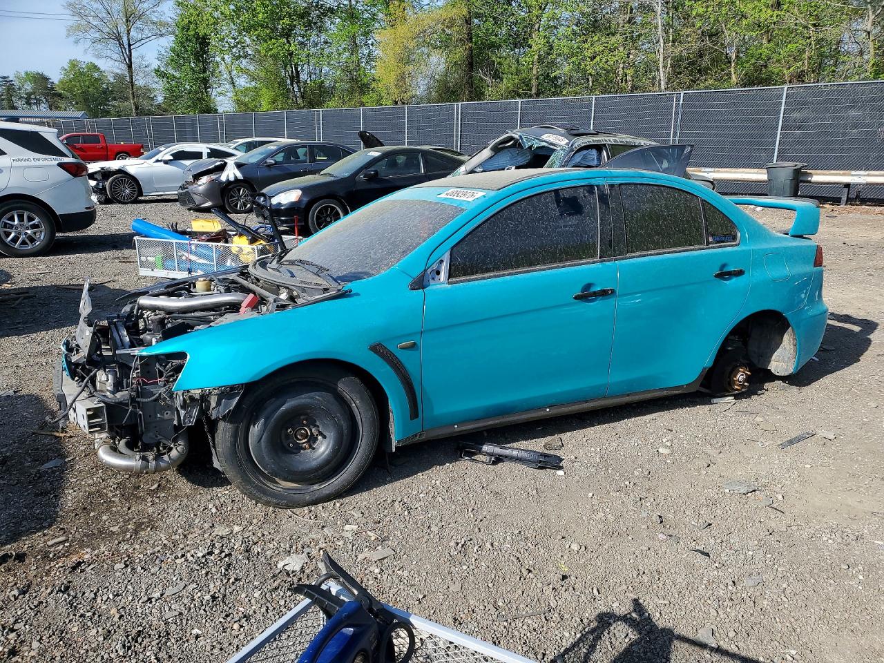 2015 Mitsubishi Lancer Evolution GSR, VIN JA32W8FV6FU026417 — Stripped