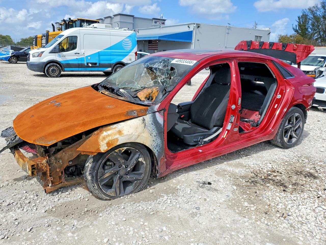 2021 Hyundai Elantra SEL, VIN KMHLN4AG5MU147765 — Engine fire