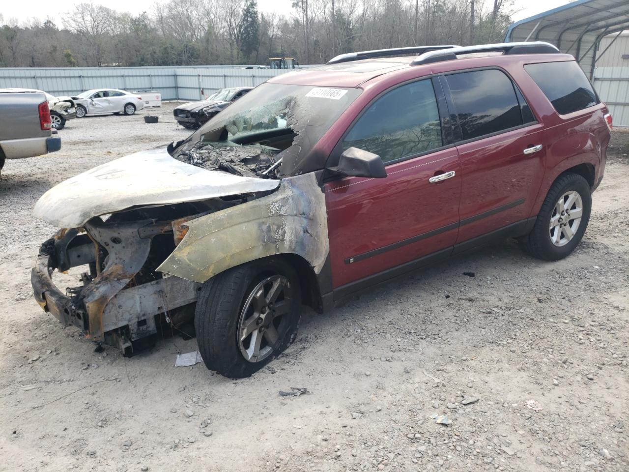 2008 Saturn Outlook XE, VIN 5GZER13758J258559 — Пожар