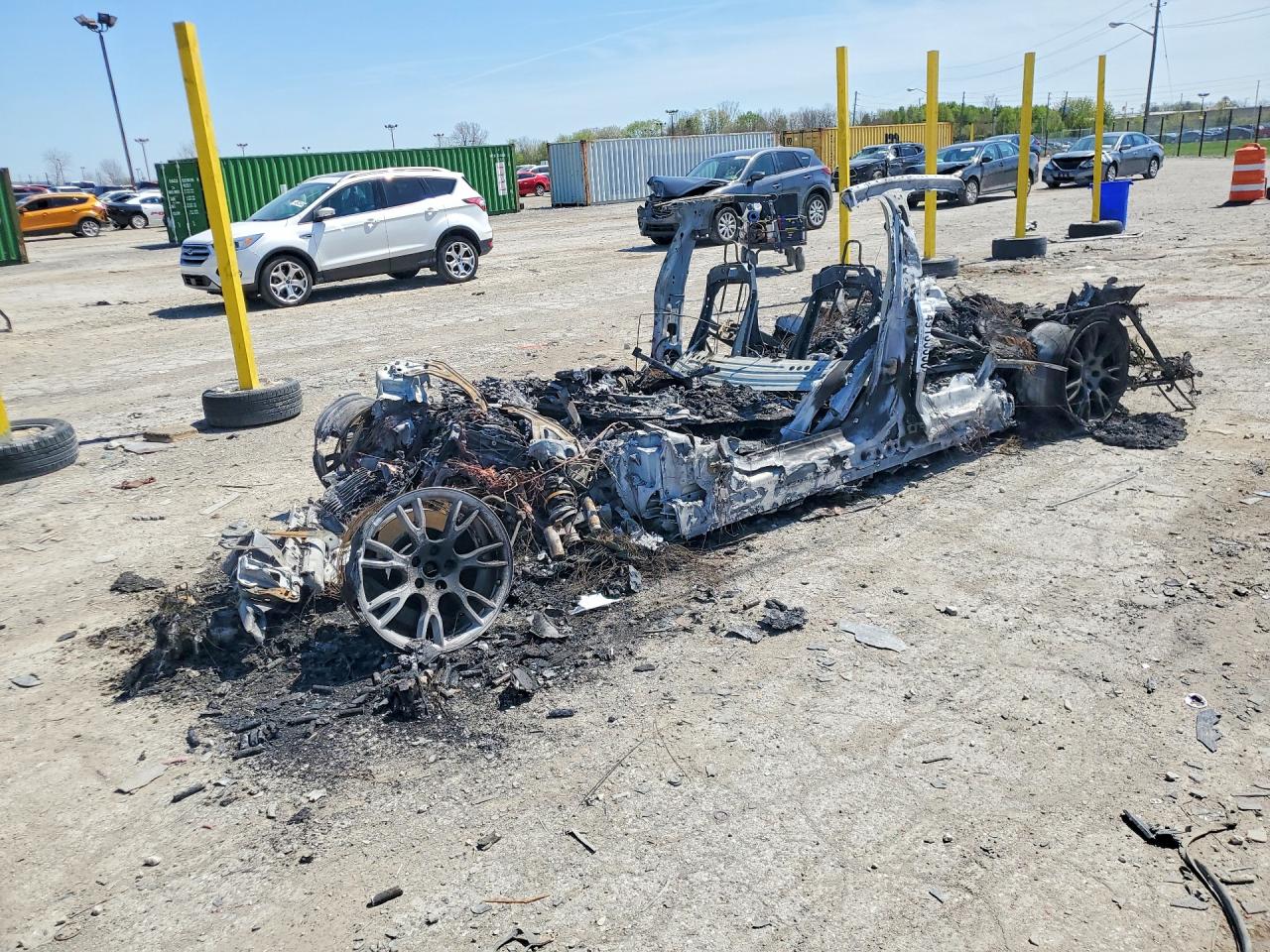 2023 Tesla Model S Plaid, VIN 5YJSA1E69PF525045 — Burn