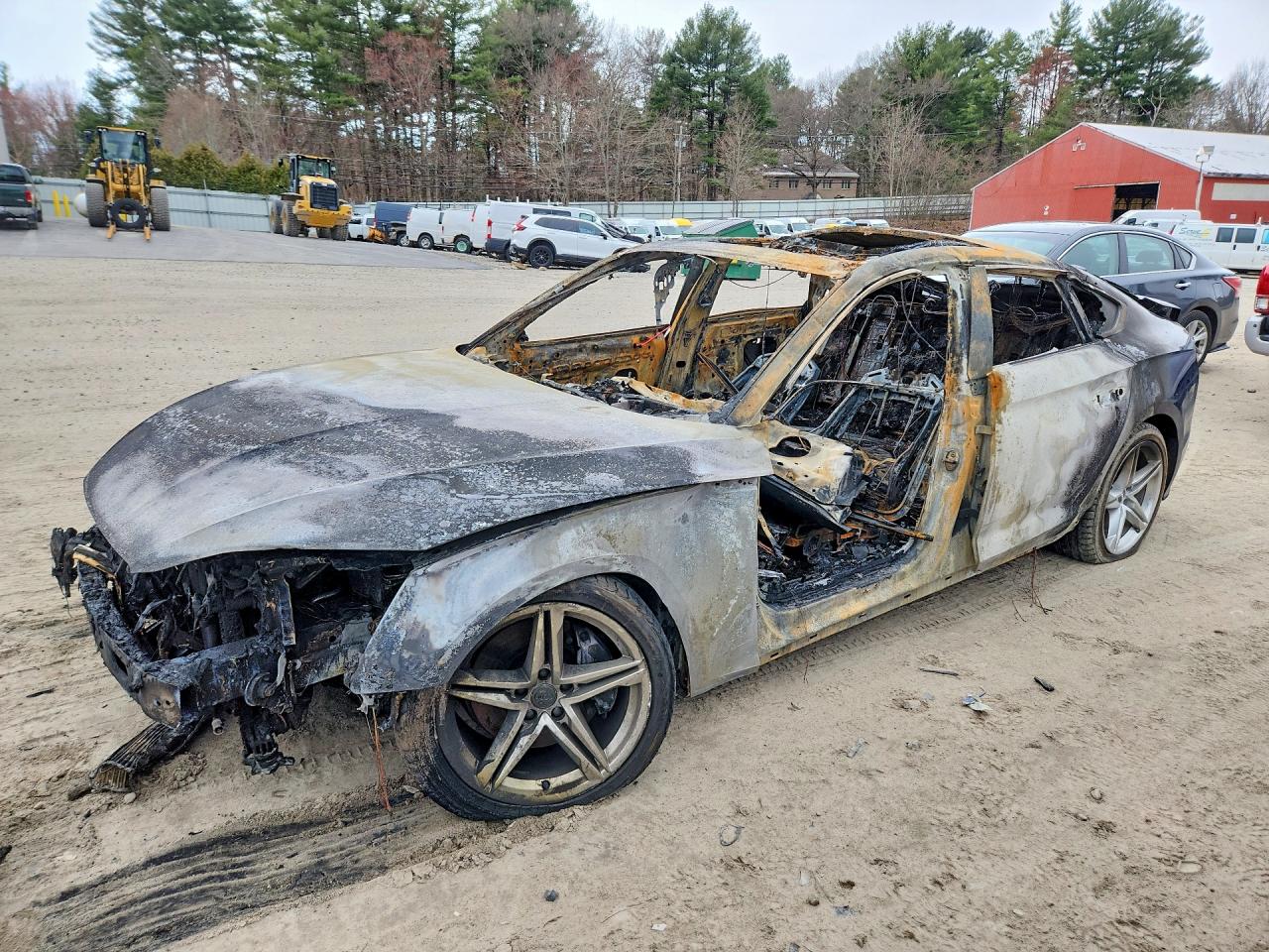 2021 Audi A5 Sportback S line Premium, VIN WAUDACF51MA013811 — Burn