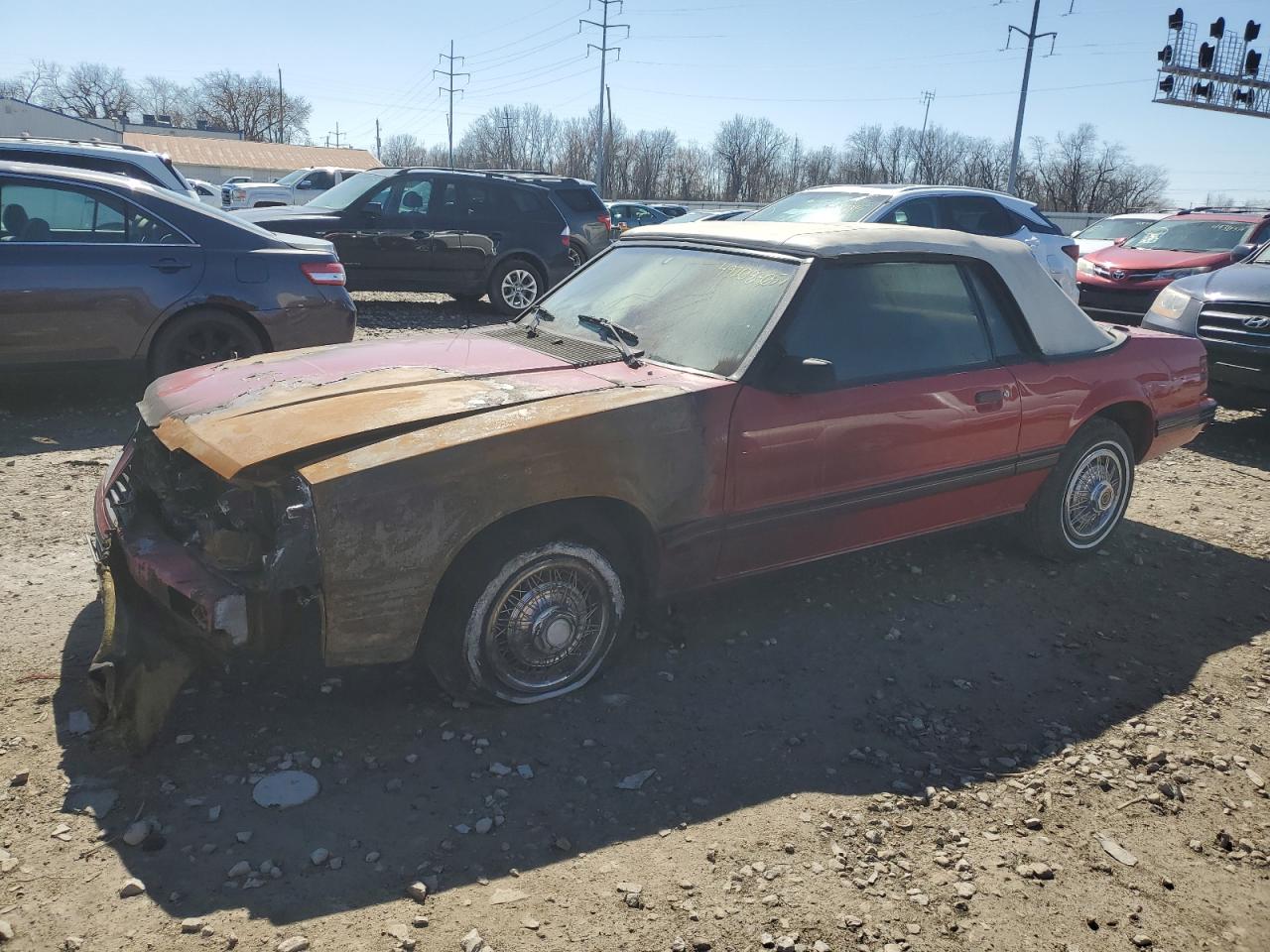 1983 Ford Mustang GLX, VIN 1FABP273XDF201719 — Burn