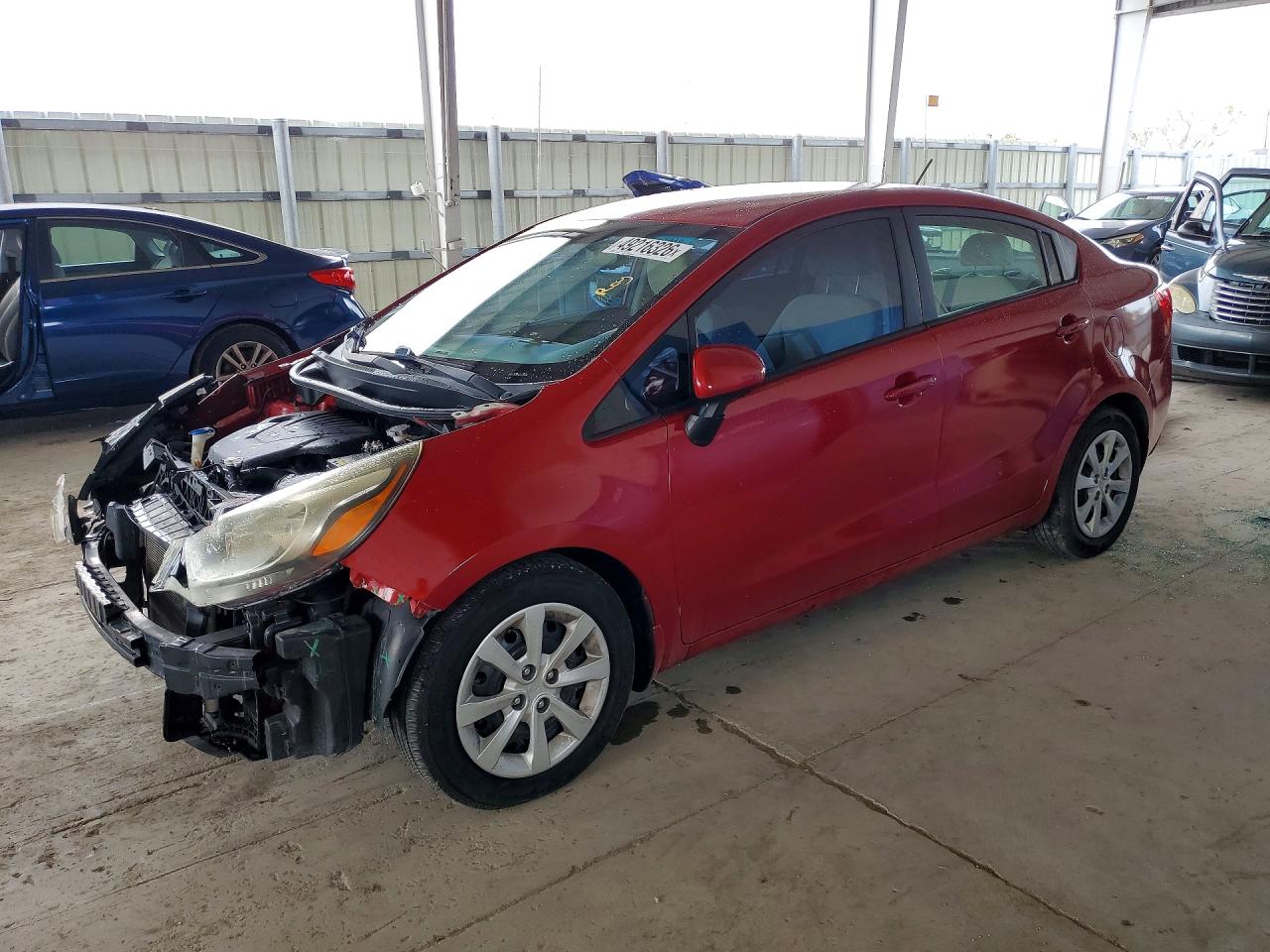 2013 Kia Rio LX, VIN KNADM4A38D6312444 — Front end