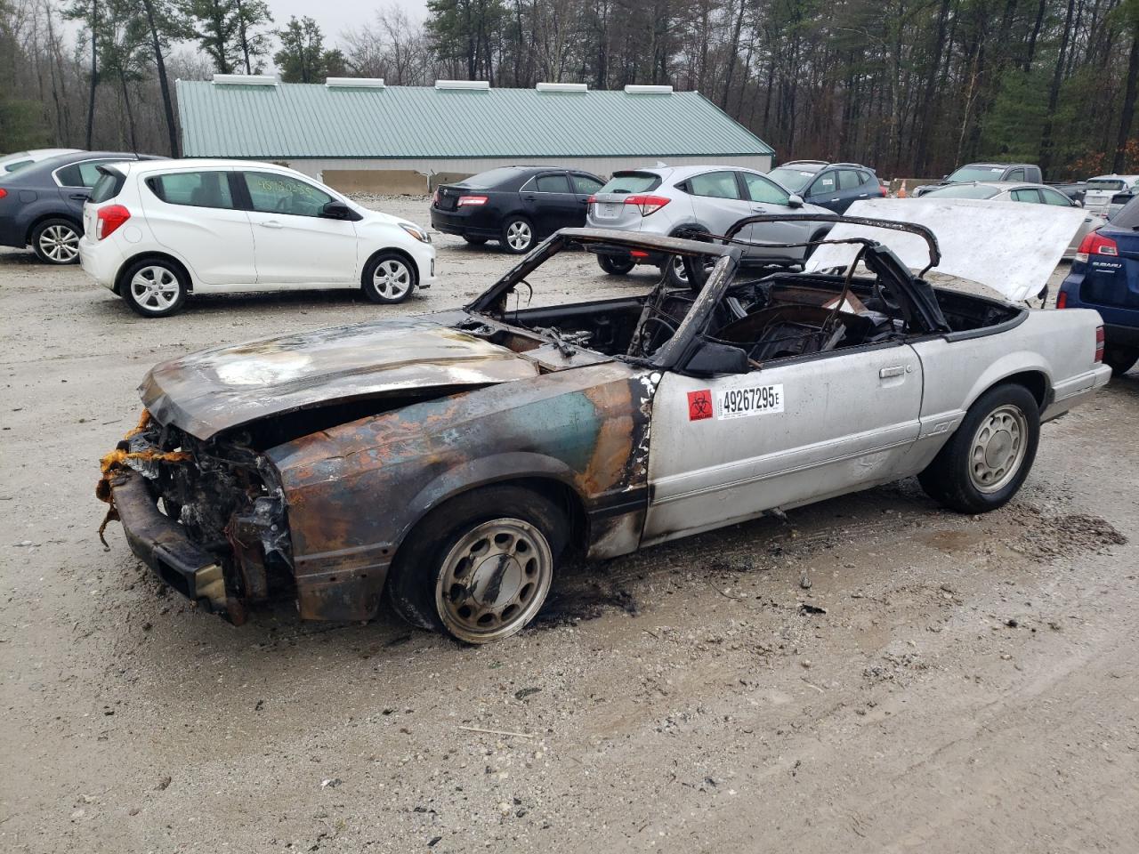 1986 Ford Mustang GT, VIN 1FABP27M0GF194051 — Interior fire