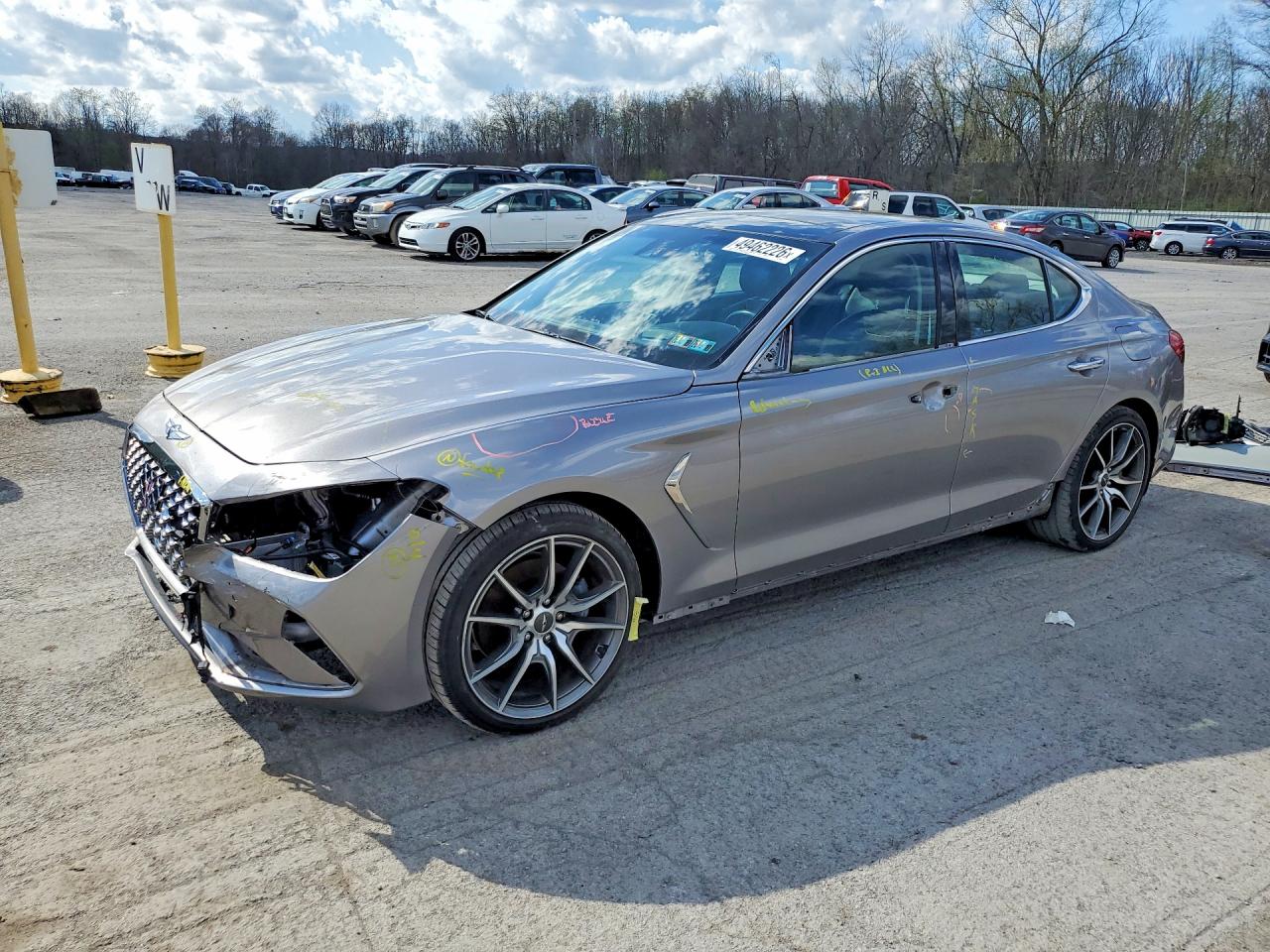 2020 Genesis G70 2.0T, VIN KMTG44LA2LU059788 — Front end