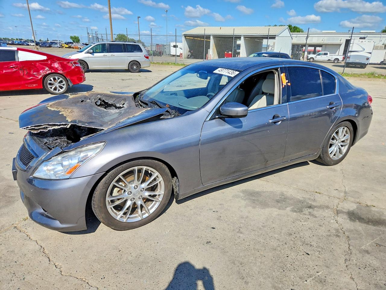 2012 Infiniti G37 Journey, VIN JN1CV6APXCM627012 — Engine fire