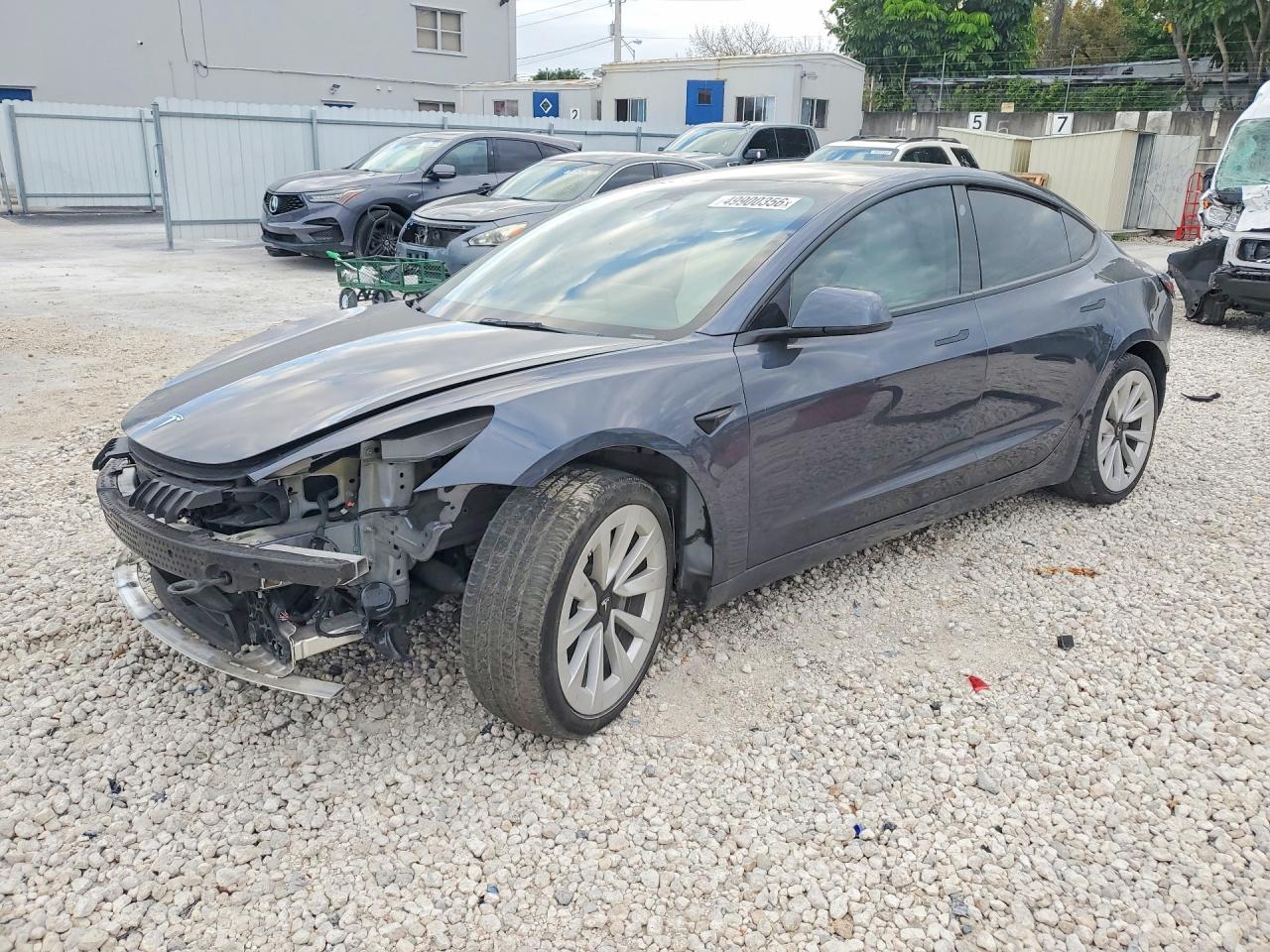 2022 Tesla Model 3, VIN 5YJ3E1EA7NF317711 — Front end