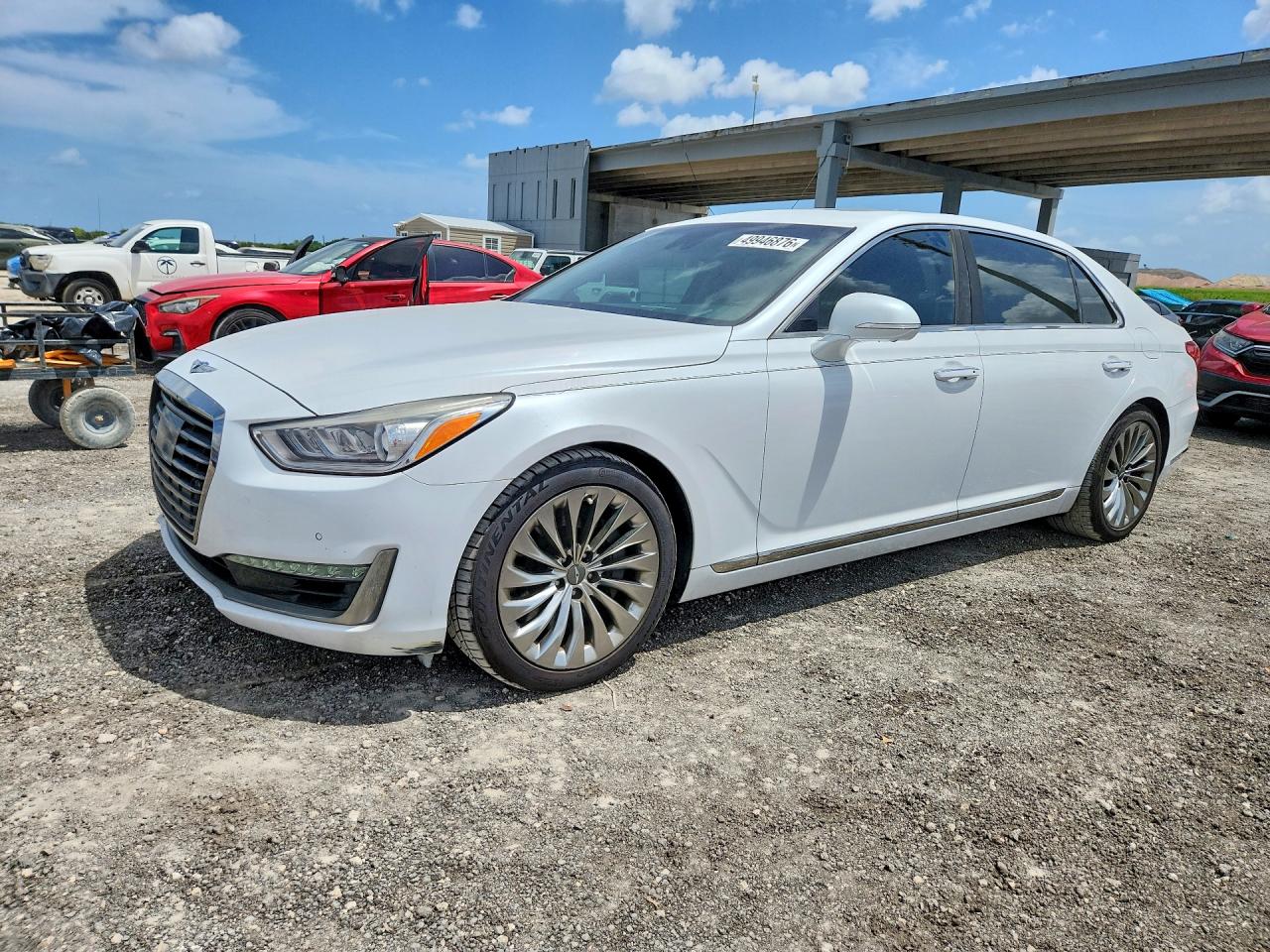 2019 Genesis G90 Premium, VIN KMHG34JA6KU053250 — Rear end