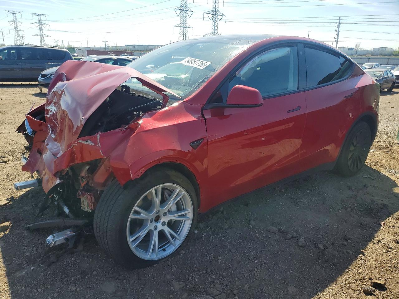 2022 Tesla Model Y Long Range, VIN 7SAYGDEEXNA012207 — Front end