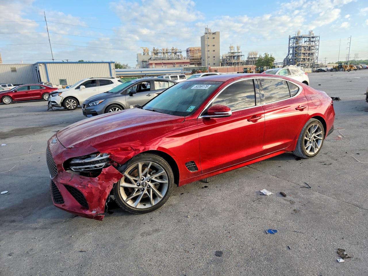 2022 Genesis G70 2.0T, VIN KMTG34TAXNU099395 — Front end