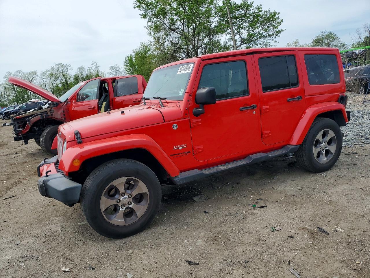 2018 Jeep Wrangler Unlimited Sahara, VIN 1C4BJWEG0JL807374 — Rear end