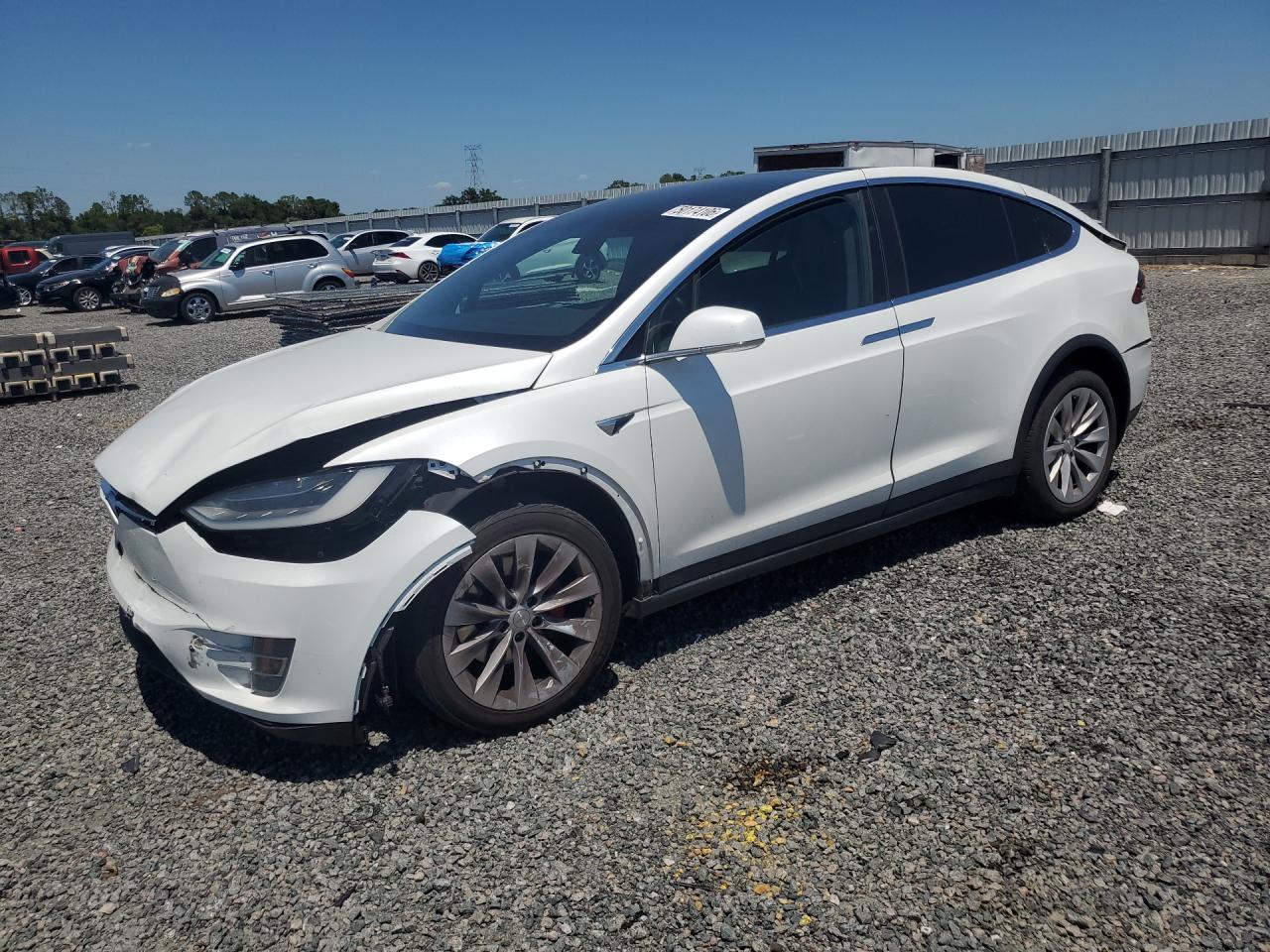 2019 Tesla Model X P100D, VIN 5YJXCAE47KF189516 — Rear end