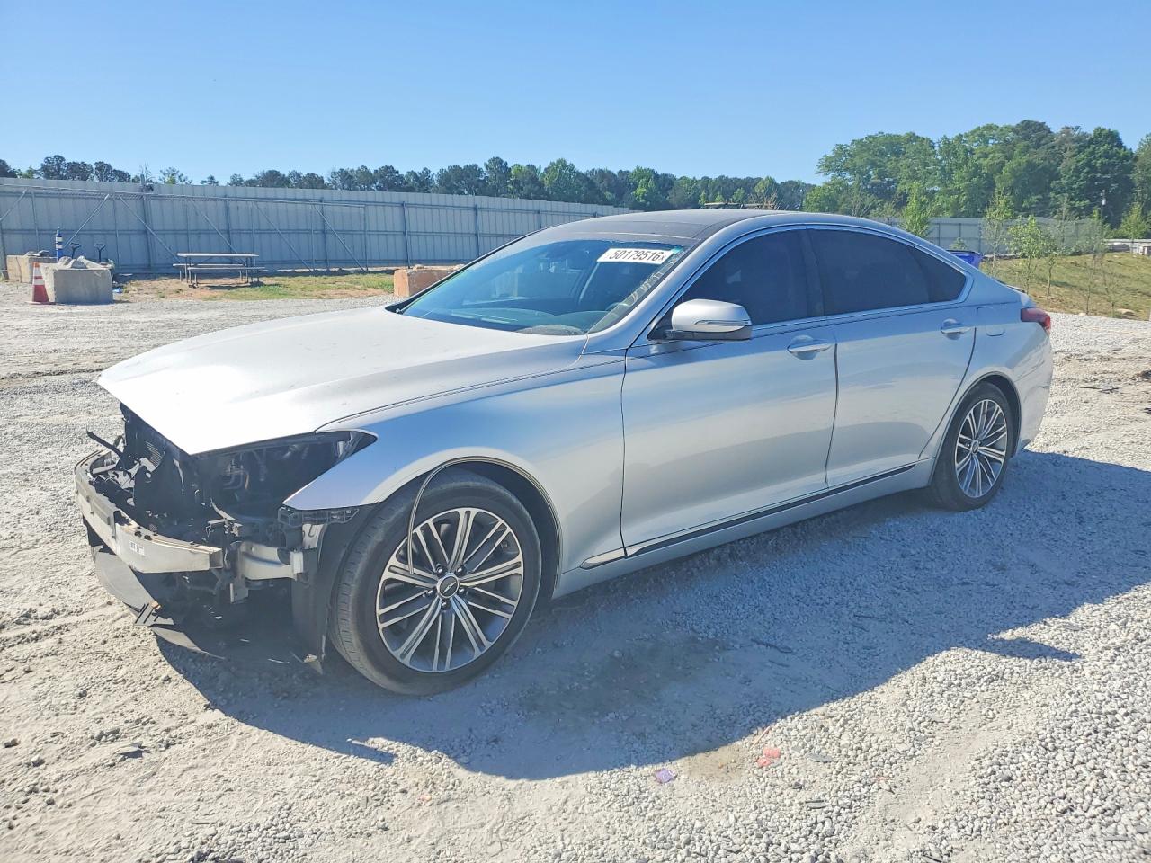2018 Genesis G80 3.8L, VIN KMHGN4JE6JU235378 — Front end