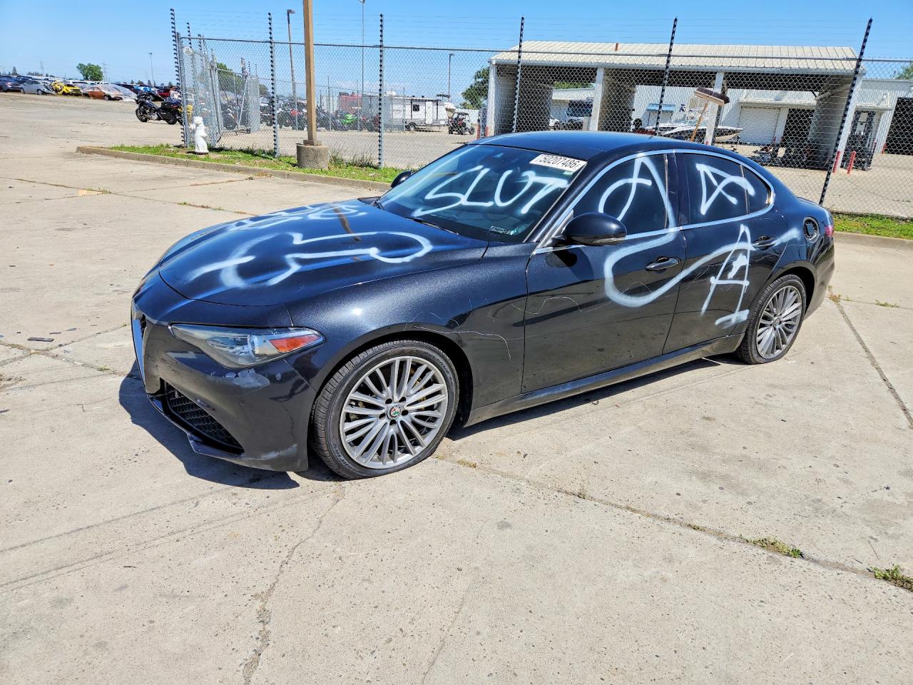 2018 Alfa Romeo Giulia Ti Lusso, VIN ZARFAECN9J7579774 — Vandalism