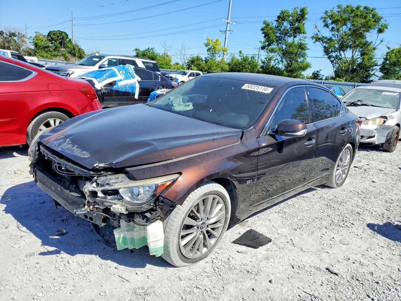 2018 Infiniti Q50 Luxe, VIN JN1EV7AP3JM357777 — Front end