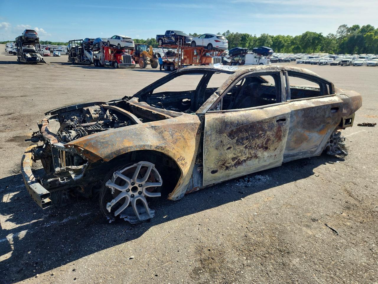 2015 Dodge Charger Police, VIN 2C3CDXAT8FH730136 — Engine fire