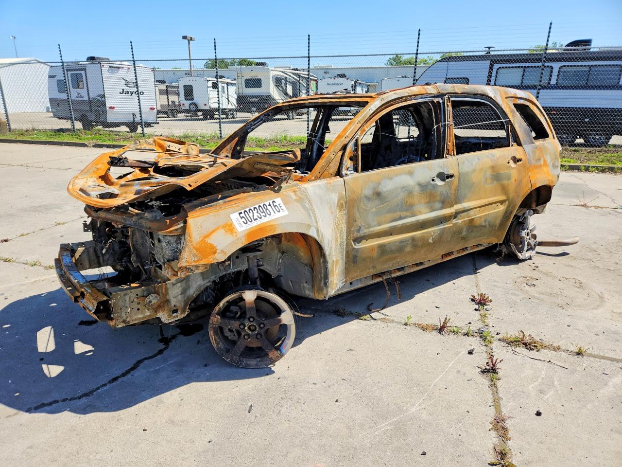 2007 Chevrolet Equinox LT, VIN 2CNDL63F176073838 — Burn
