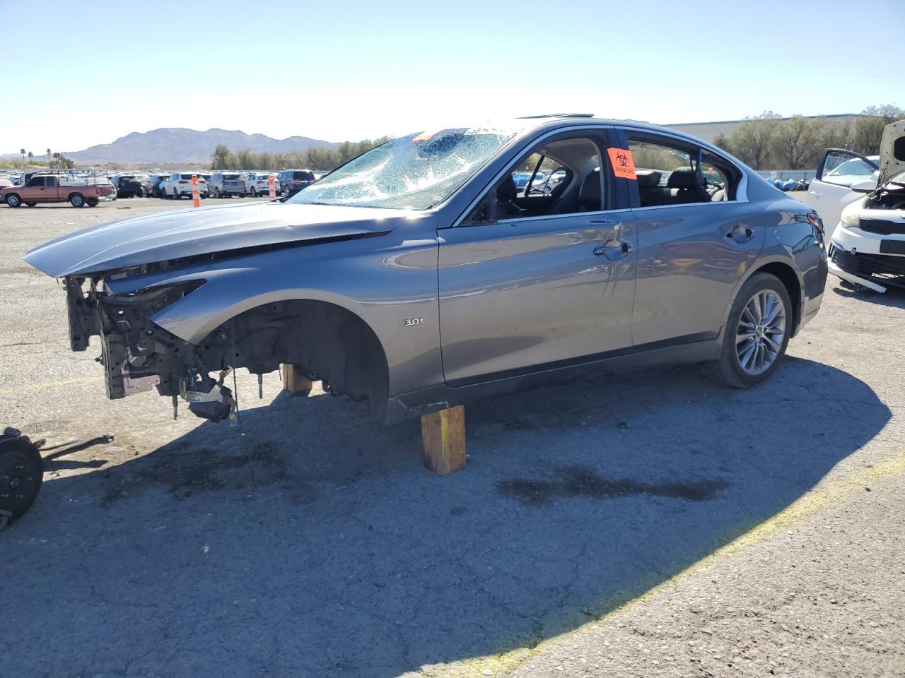 2018 Infiniti Q50 Luxe, VIN JN1EV7AR4JM445965 — Vandalism