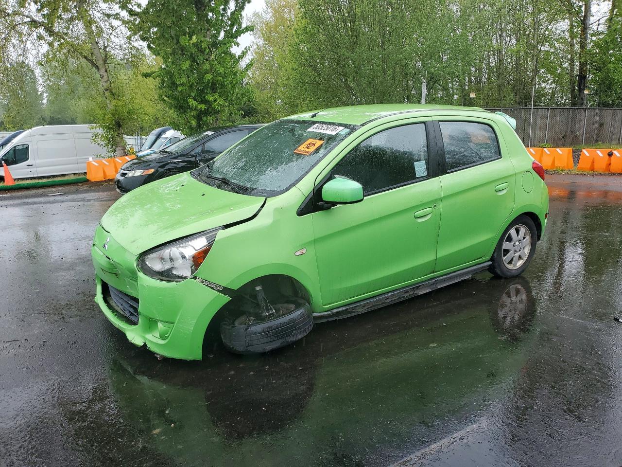 2014 Mitsubishi Mirage ES, VIN ML32A4HJ9EH007082 — Front end