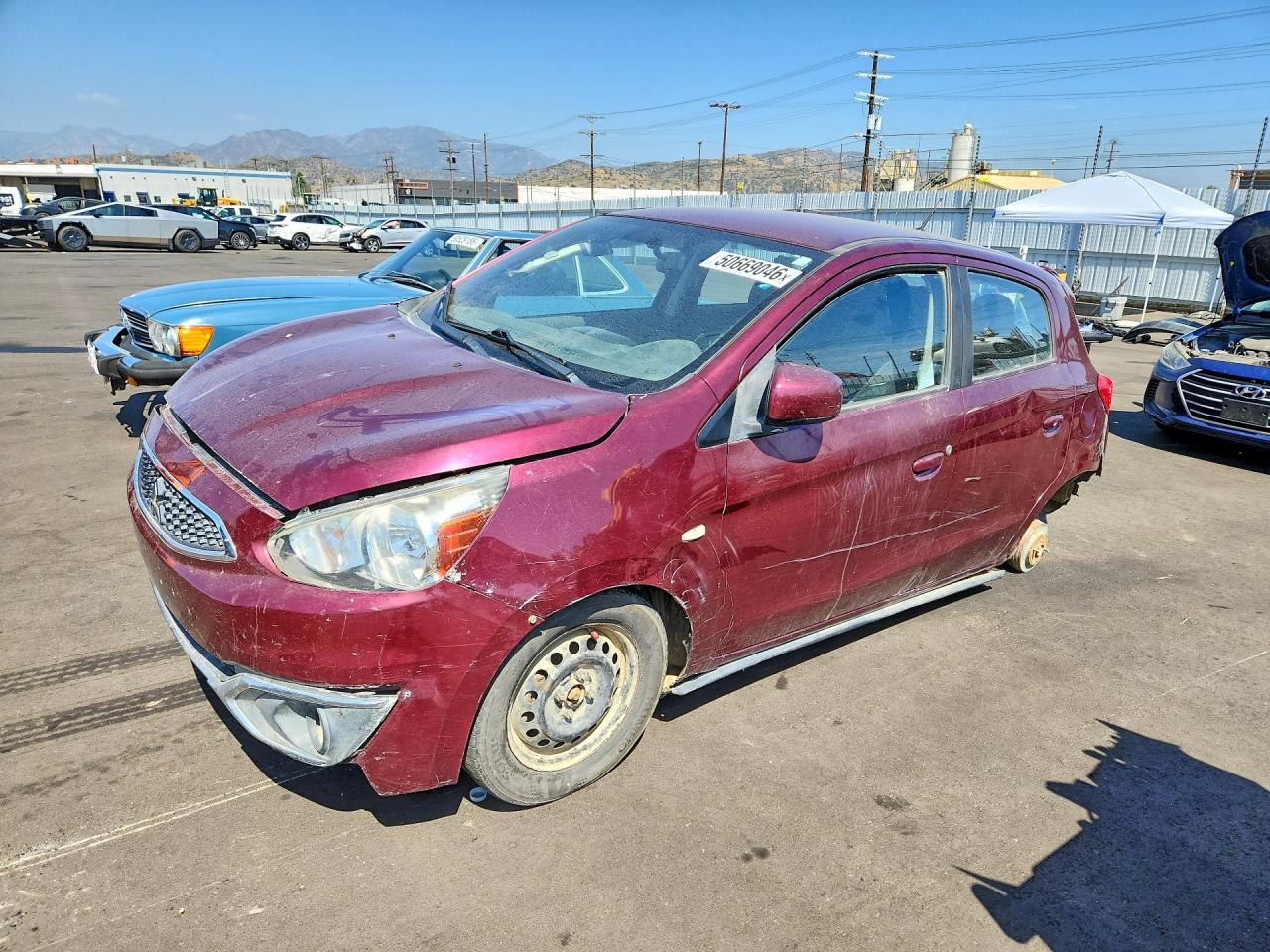 2019 Mitsubishi Mirage ES, VIN ML32A3HJ1KH000830 — Vandalism