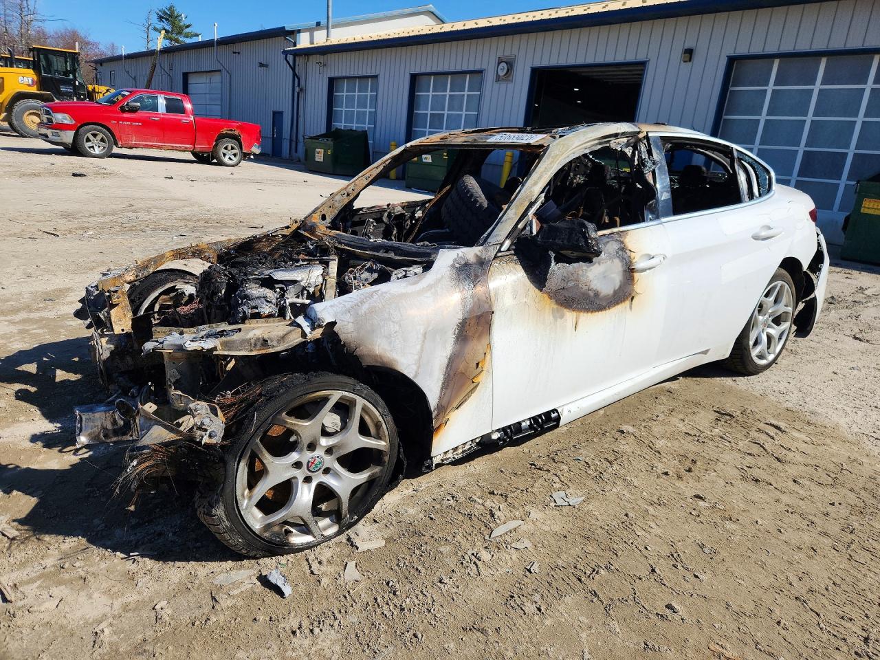 2020 Alfa Romeo Giulia Ti, VIN ZARFANBN1L7630768 — Engine fire