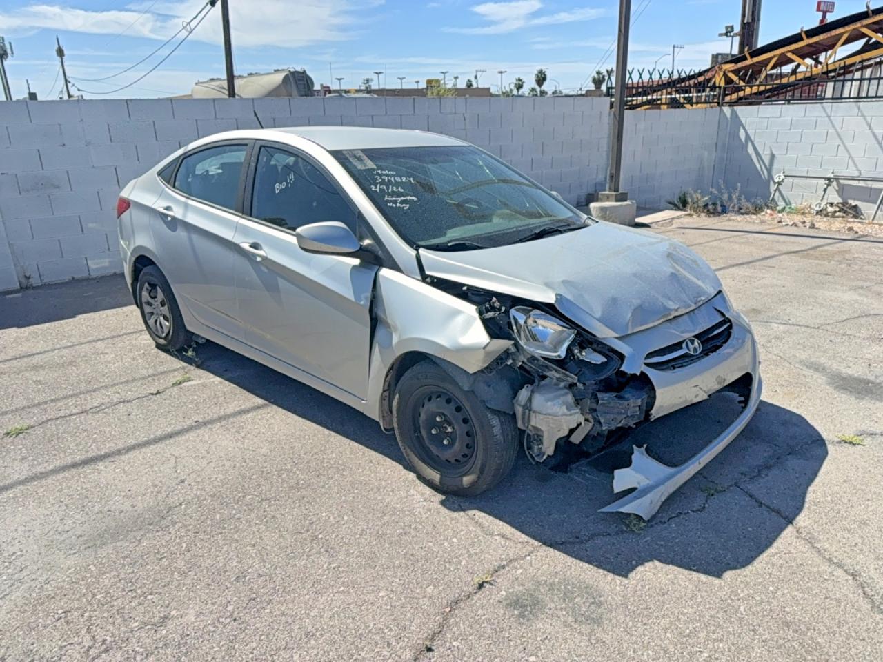 2015 Hyundai Accent GLS, VIN KMHCT4AE3FU922202 — Frame damage
