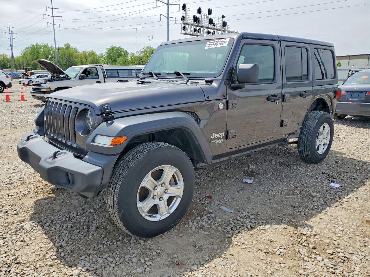 2020 Jeep Wrangler Unlimited Sport S, VIN 1C4HJXDG9LW267218 — Frame damage