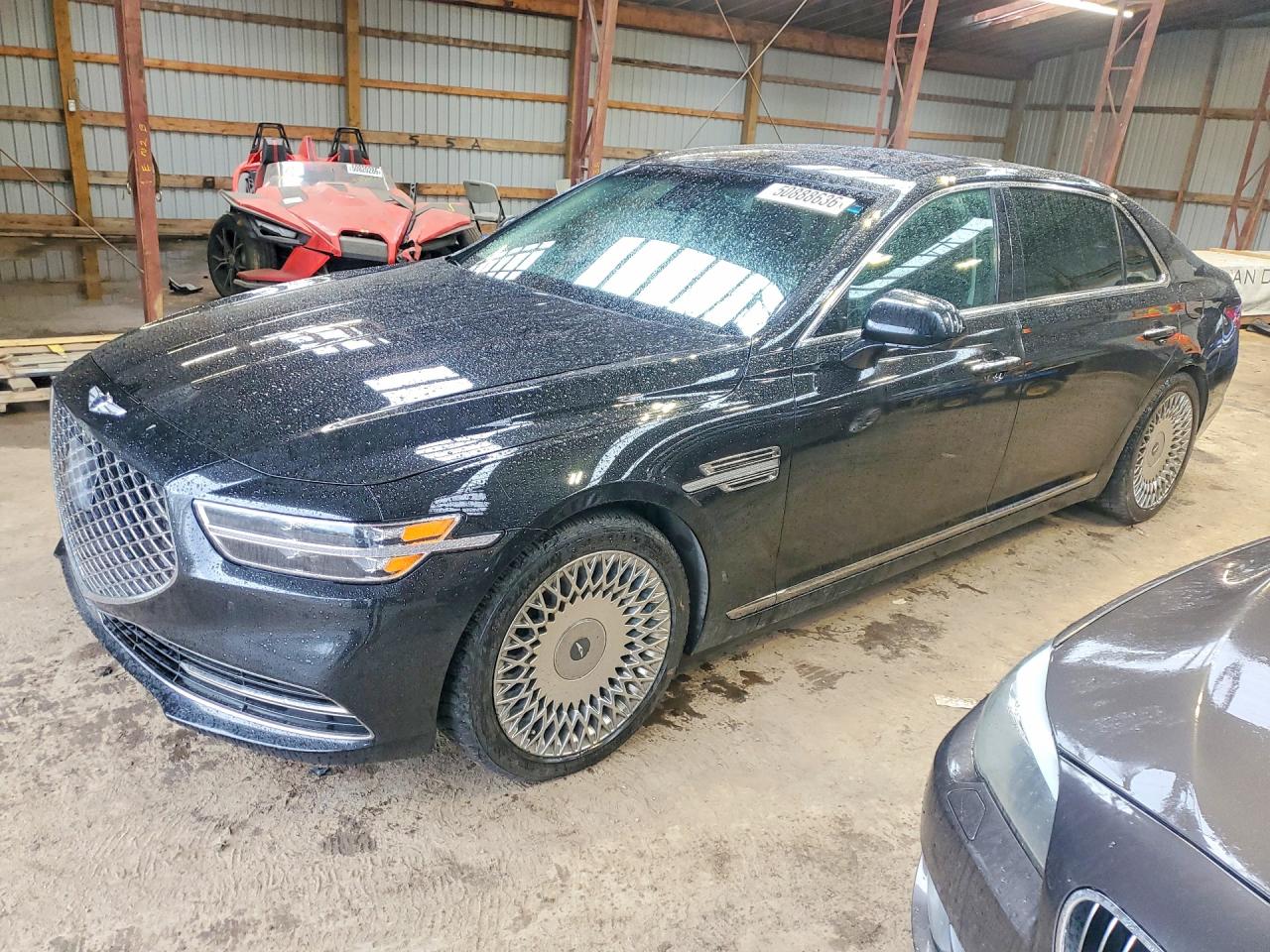 2021 Genesis G90 Ultimate, VIN KMTF54PH2MU090394 — Undercarriage