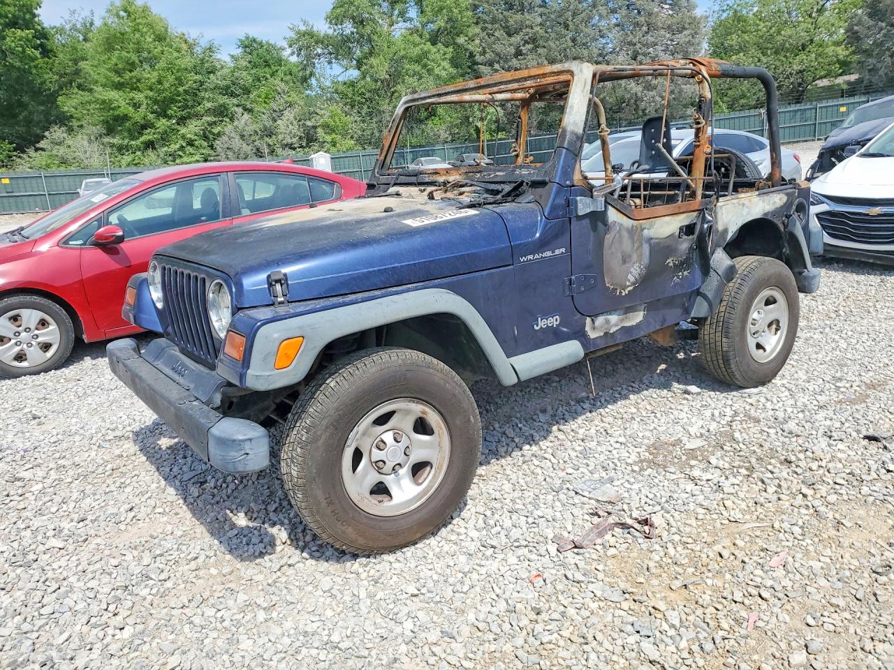 1997 Jeep Wrangler SE, VIN 1J4FY29PXVP419674 — Interior fire